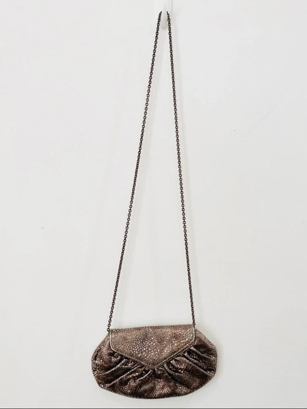Lauren Merkin Leather convertible crossbody bag and clutch embossed leather